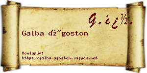 Galba Ágoston névjegykártya